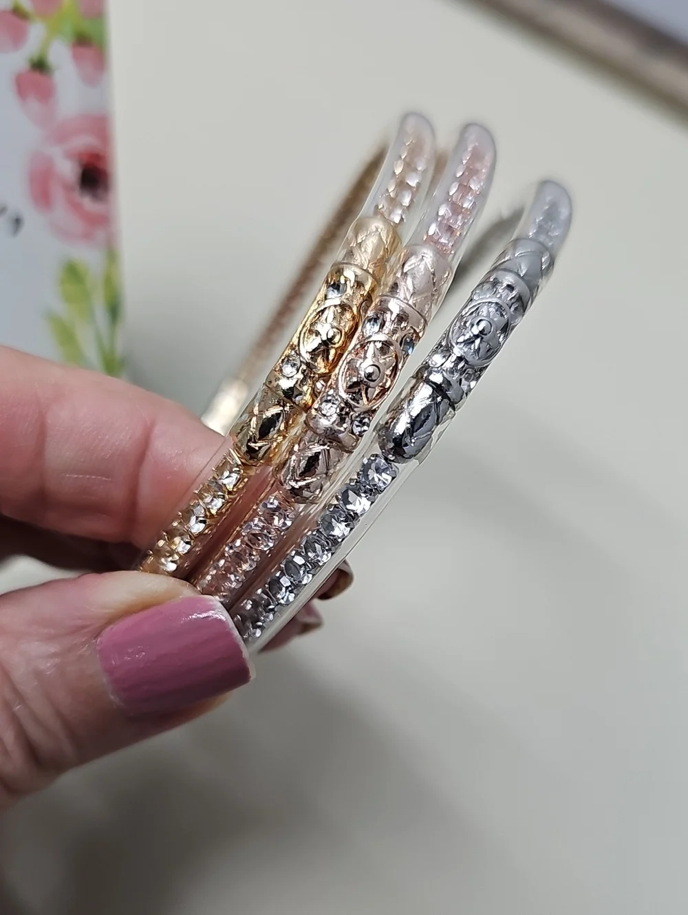 All Weather Crystal Jelly Bangles Womens Bracelets.  (Not Budhagirl